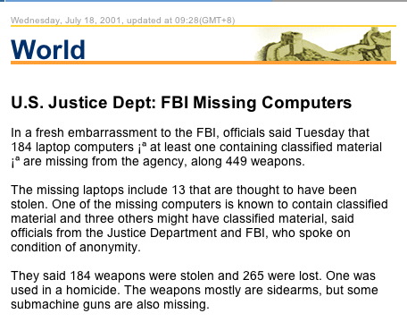 More lost guns 2001