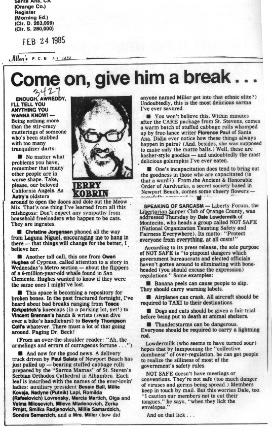 1985 Korbin OC Register